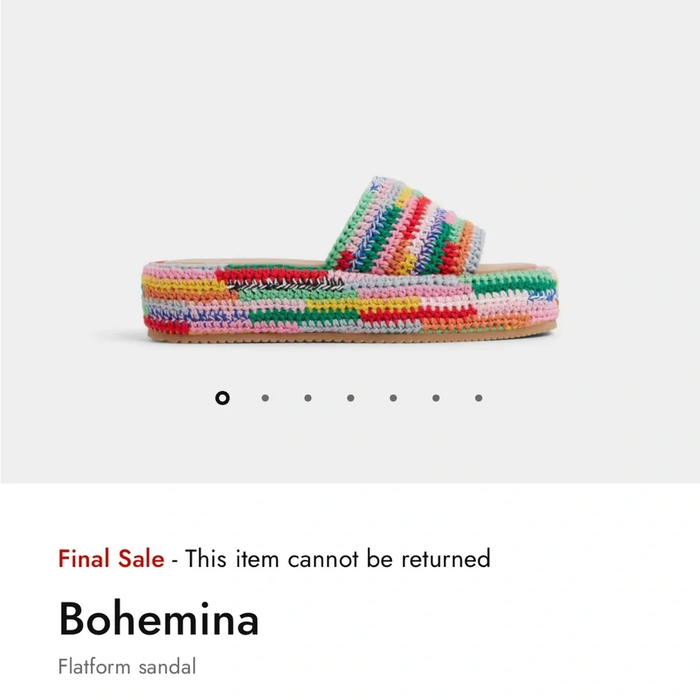 Aldo Bohemina Multicolor Crochet Flatform Sandal - Picture 1 of 4